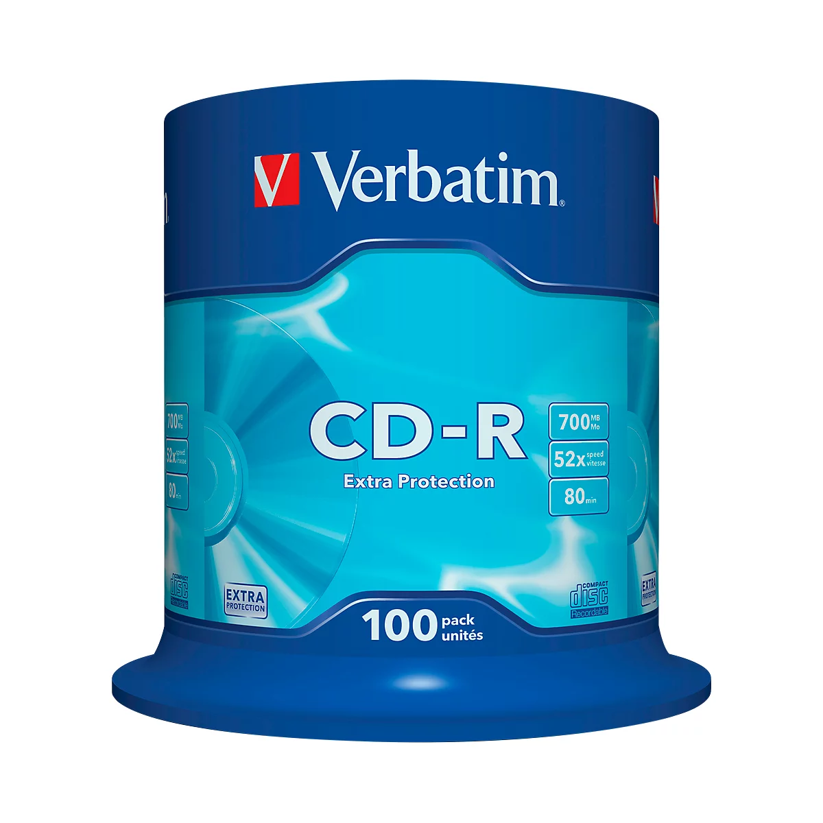 Verbatim CD-R, bis 52fach, 700 MB/ 80 min, 100er-Spindel