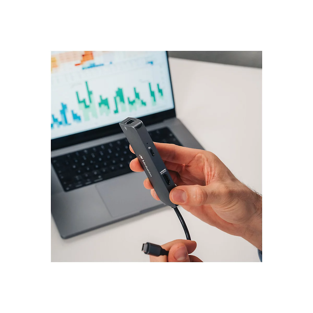 Verbatim CMH 05 - Hub - 1 x HDMI + 1 x USB-C (Spannungsversorgung) + 2 x USB-A 3.2 Gen 1 + 1 x 1 Gigabit Ethernet - Desktop