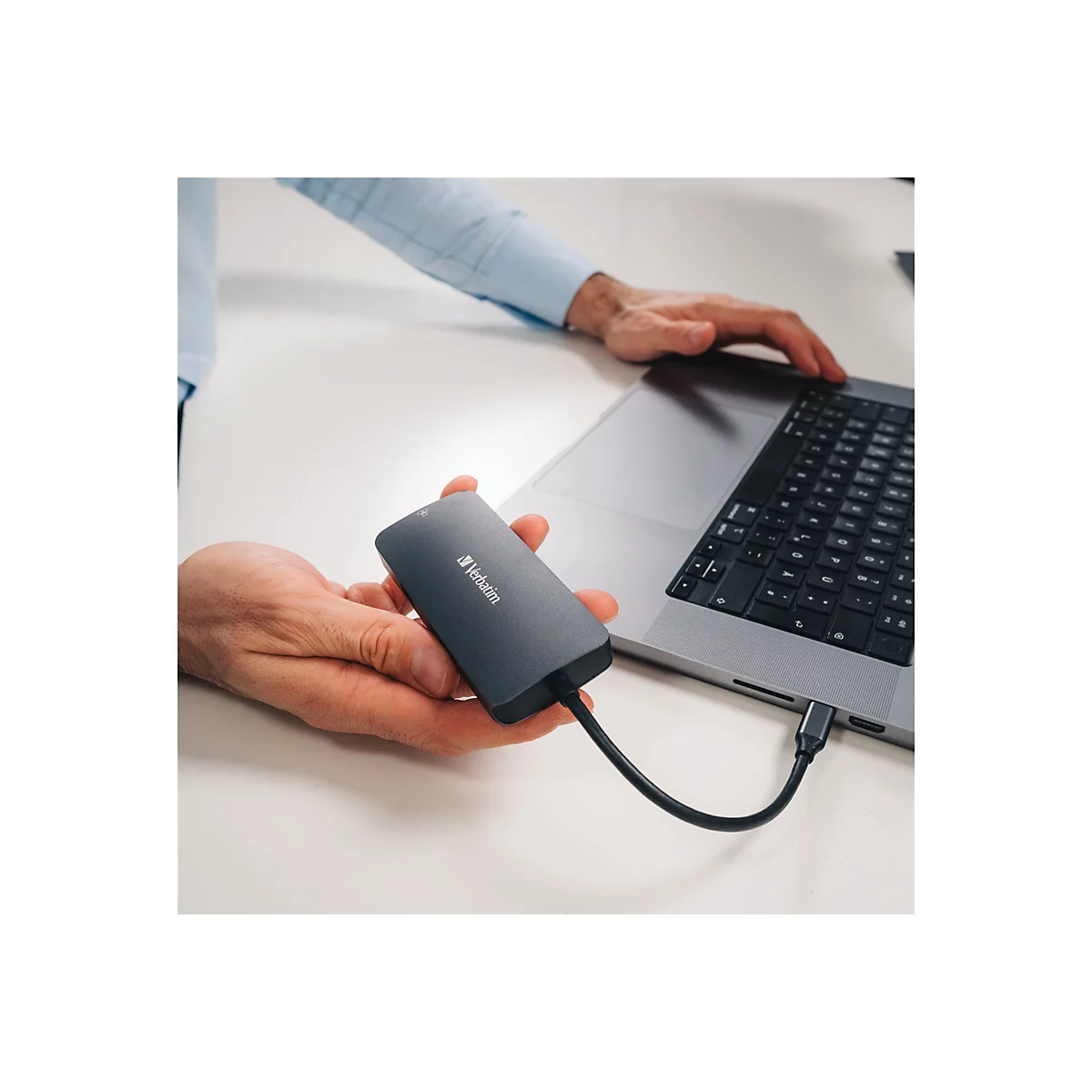Verbatim CMH 05 - Hub - 1 x HDMI + 1 x USB-C (Spannungsversorgung) + 2 x USB-A 3.2 Gen 1 + 1 x 1 Gigabit Ethernet - Desktop