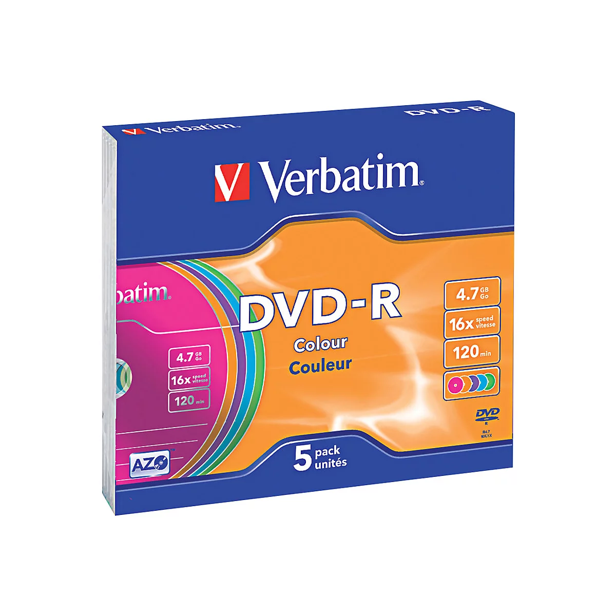 Verbatim Colours - 5 x DVD-R - 4.7 GB 16x