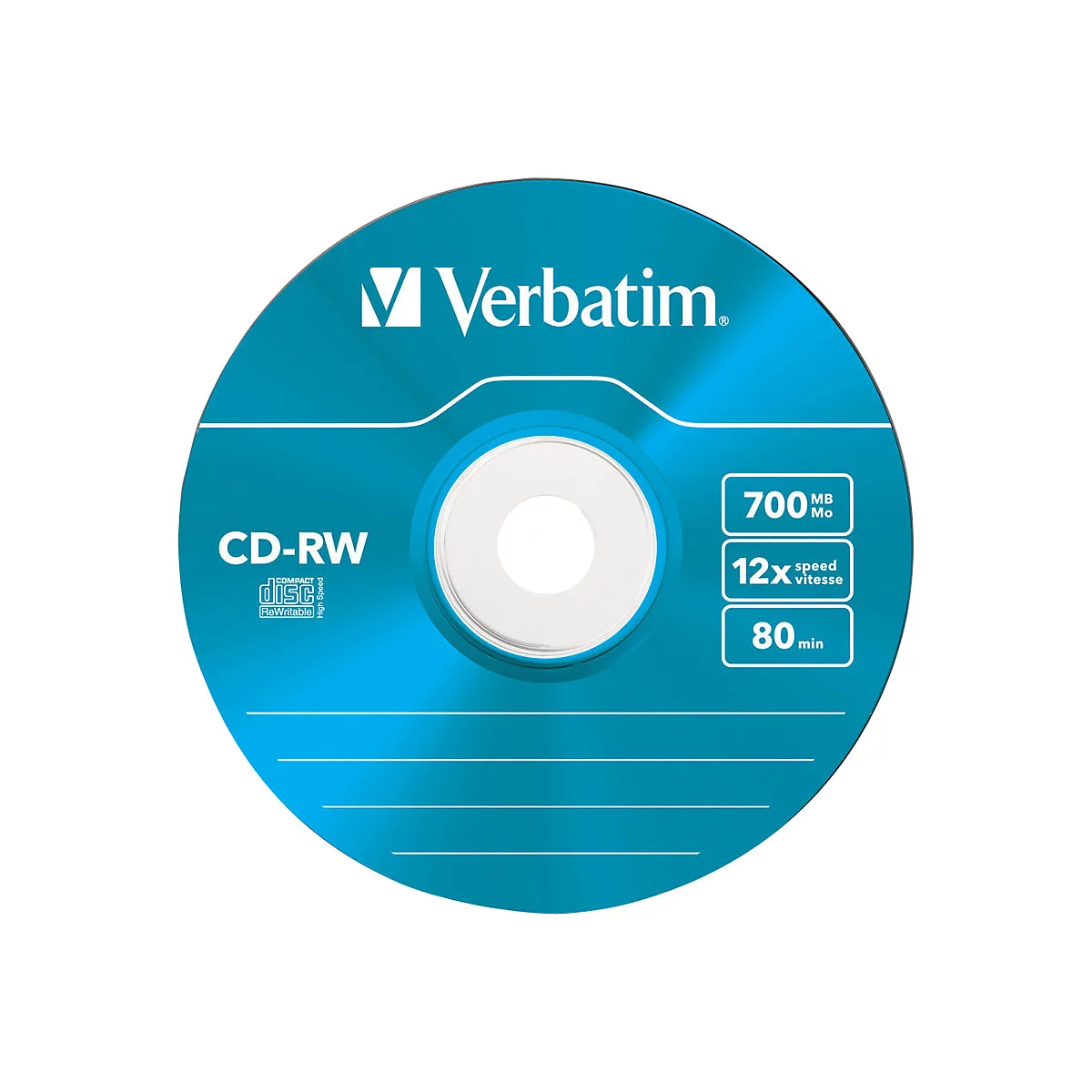 Verbatim DataLifePlus Hi-Speed - 5 x CD-RW - 700 MB (80 Min) 8x - 12x - Slim Jewel Case