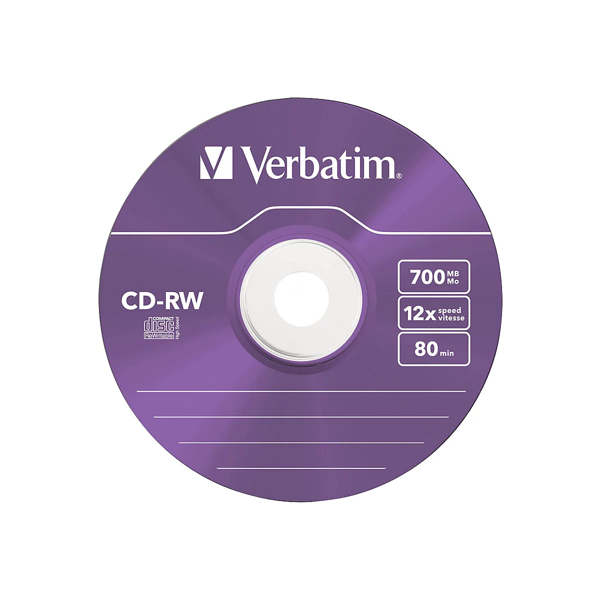 Verbatim DataLifePlus Hi-Speed - 5 x CD-RW - 700 MB (80 Min) 8x - 12x - Slim Jewel Case
