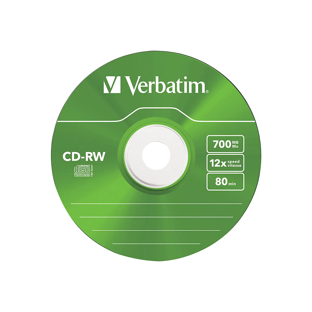 Verbatim DataLifePlus Hi-Speed - 5 x CD-RW - 700 MB (80 Min) 8x - 12x - Slim Jewel Case