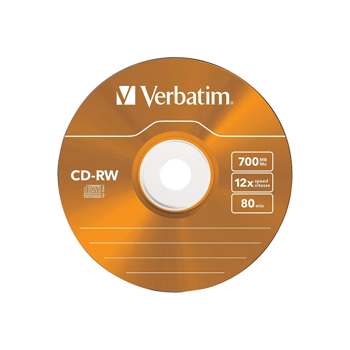 Verbatim DataLifePlus Hi-Speed - 5 x CD-RW - 700 MB (80 Min) 8x - 12x - Slim Jewel Case