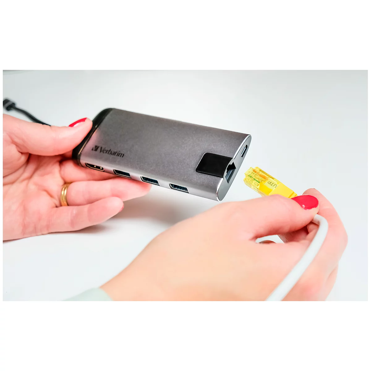 Verbatim Multiport-hub, USB-C, 3x USB 3.0, HDMI, Gigabit Ethernet, SD/microSD