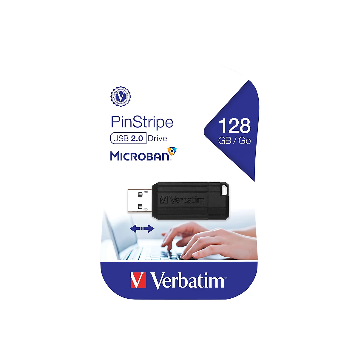 Verbatim PinStripe USB Drive - USB-Flash-Laufwerk - 128 GB