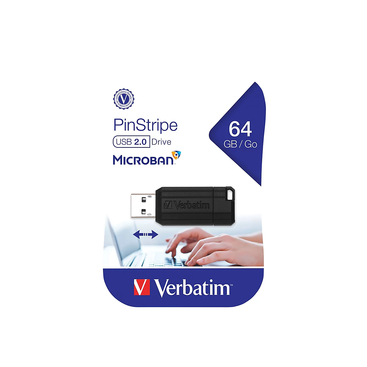 Verbatim PinStripe USB Drive - USB-Flash-Laufwerk - 64 GB