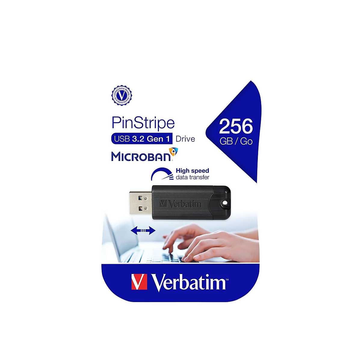 Verbatim PinStripe - USB-Flash-Laufwerk - 256 GB