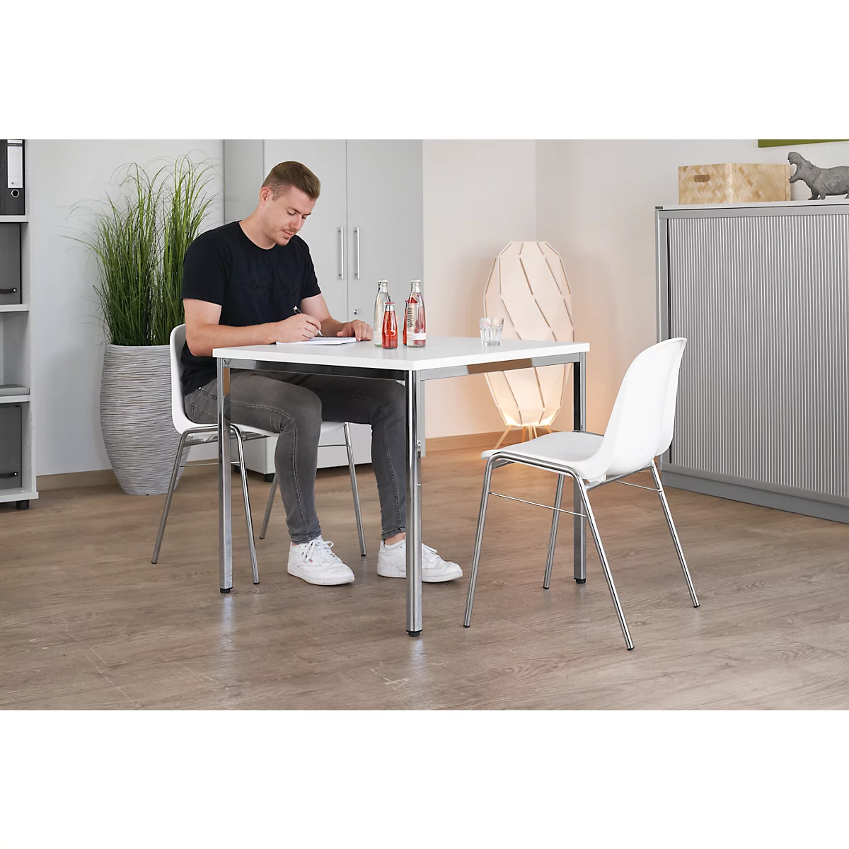 Vergadertafel, 800 x 800 mm, wit