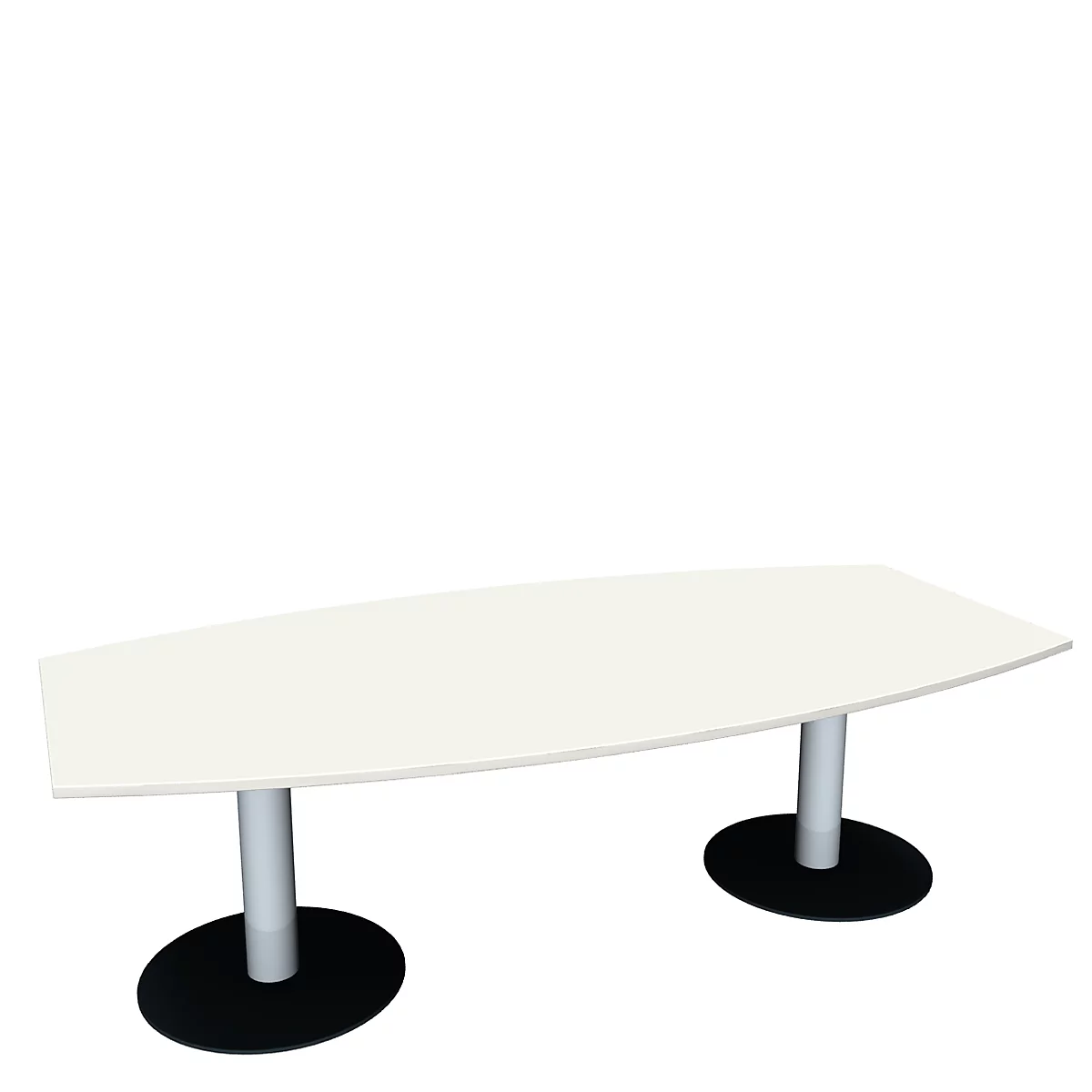 Vergadertafel, B 2400 mm, wit