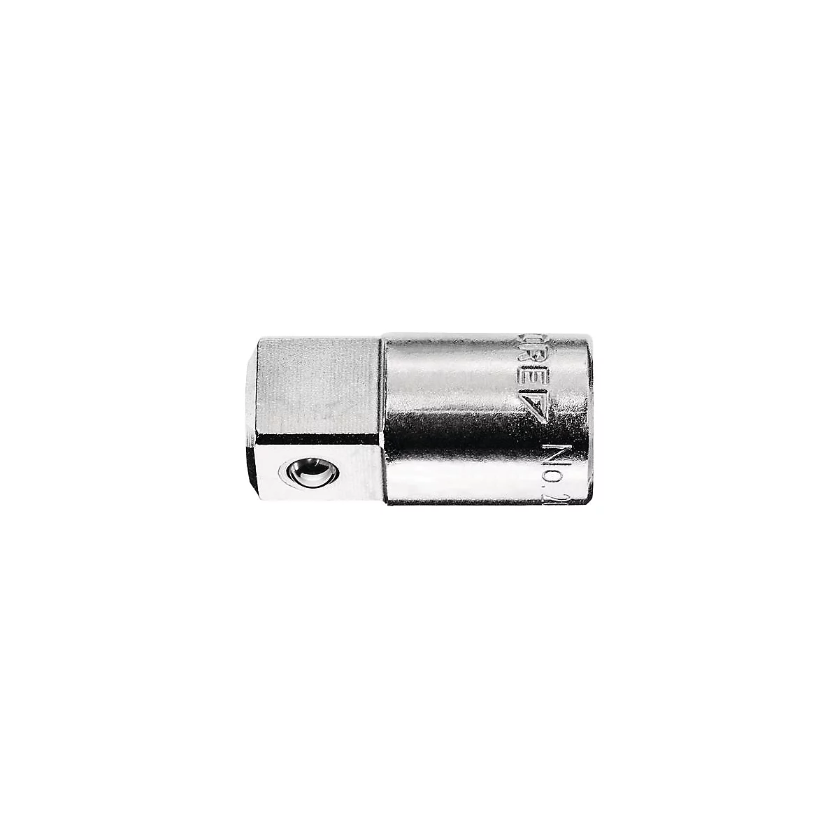 Ein silberner Adapter. Aufschrift: "PREZ No. 24".