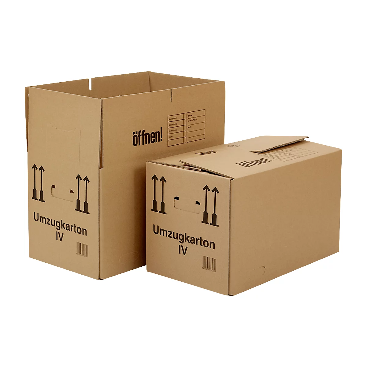 Verhuisdoos, 2-strooks, tot 40 kg, etiketveld, BC golfkarton, versterkte handgrepen, vlinderbodem, L 550 x B 350 x H 330 mm, bruin, 5 stuks