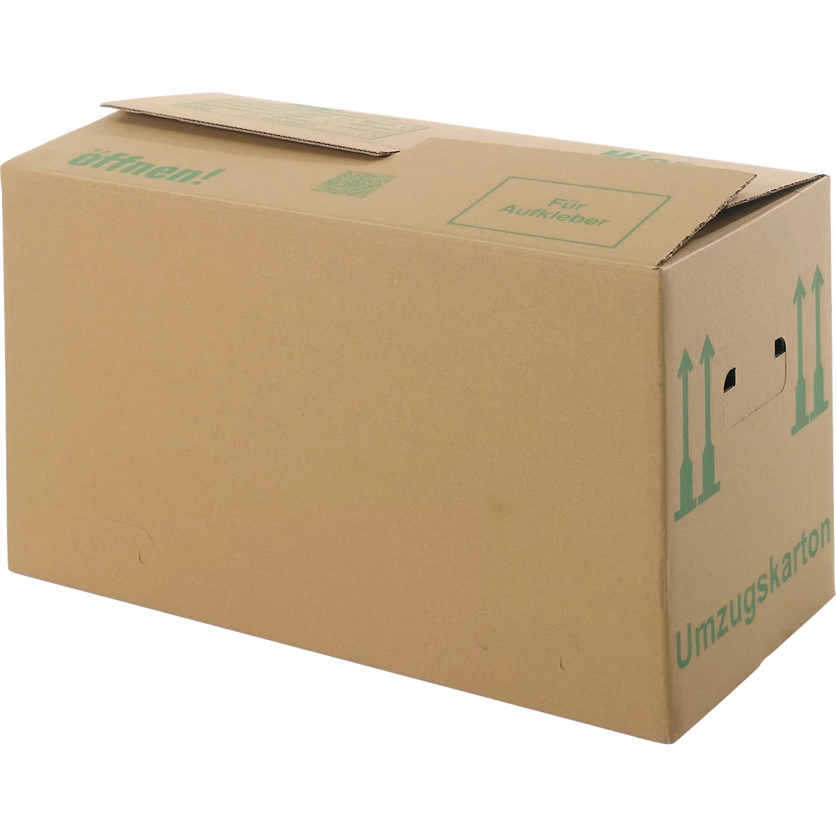 Verhuisdoos, 2-wand, tot 40 kg, etiketteerveld, dubbel handgreepsysteem, vlinderbodem, L 610 x B 305 x H 320 mm, bruin, 20 stuks
