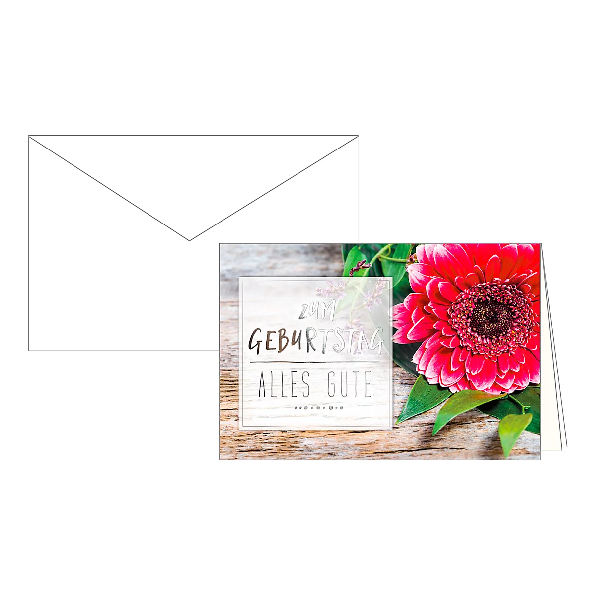 Verjaardagskaart gelukwenskaart Gefeliciteerd, met bloemenmotief, set van 10