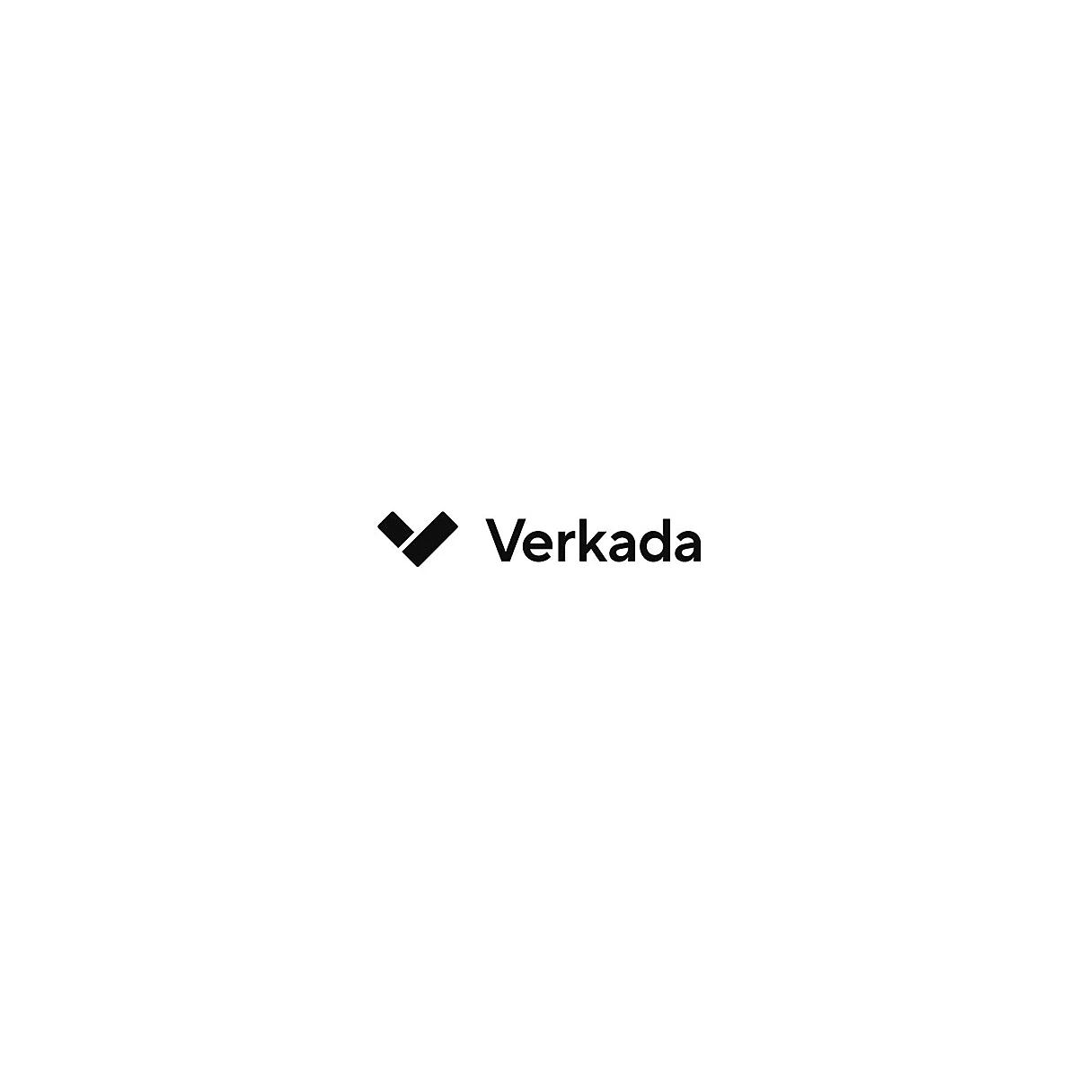 Schwarzes Logo der Firma Verkada auf weißem Hintergrund, bestehend aus einem stilisierten V-Symbol und Text.