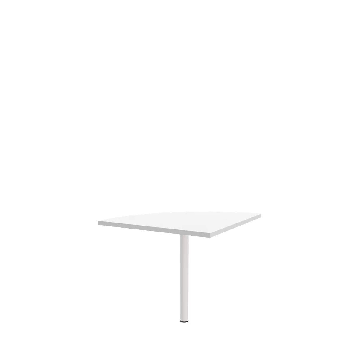Verkettungsplatte 90° BARI, Stützfuß, Form B, B 800 x T 800 x H 680-820 mm, weiß