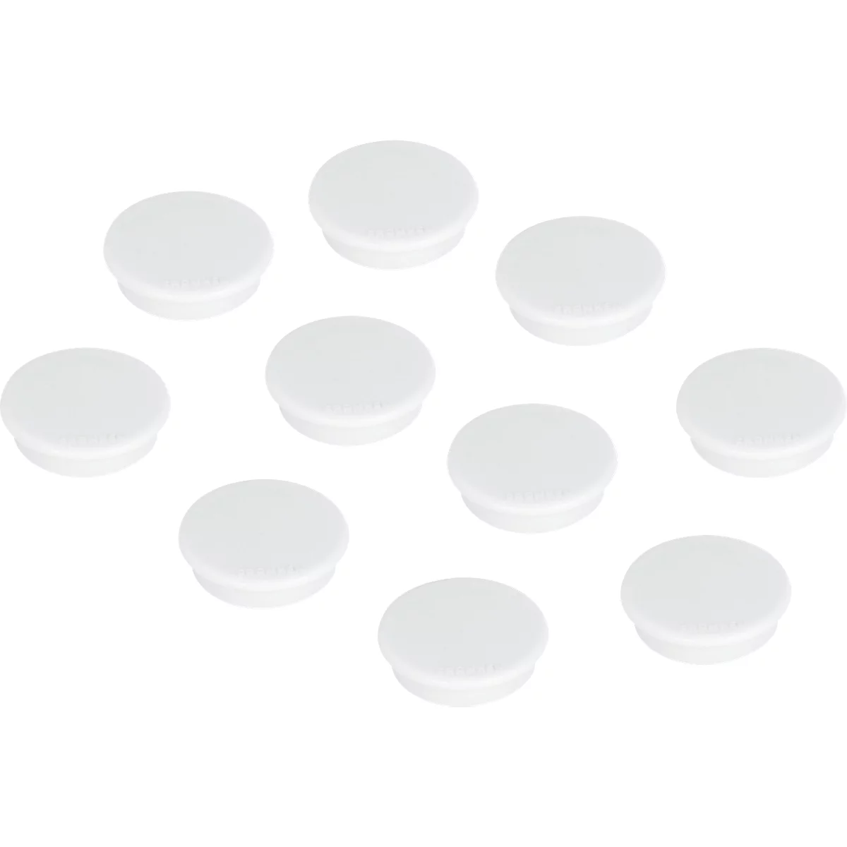 Vermogensmagneten Franken, rond, tot 2,5 kg, speciale coating, Ø 38 mm, kunststof, wit, 10 stuks
