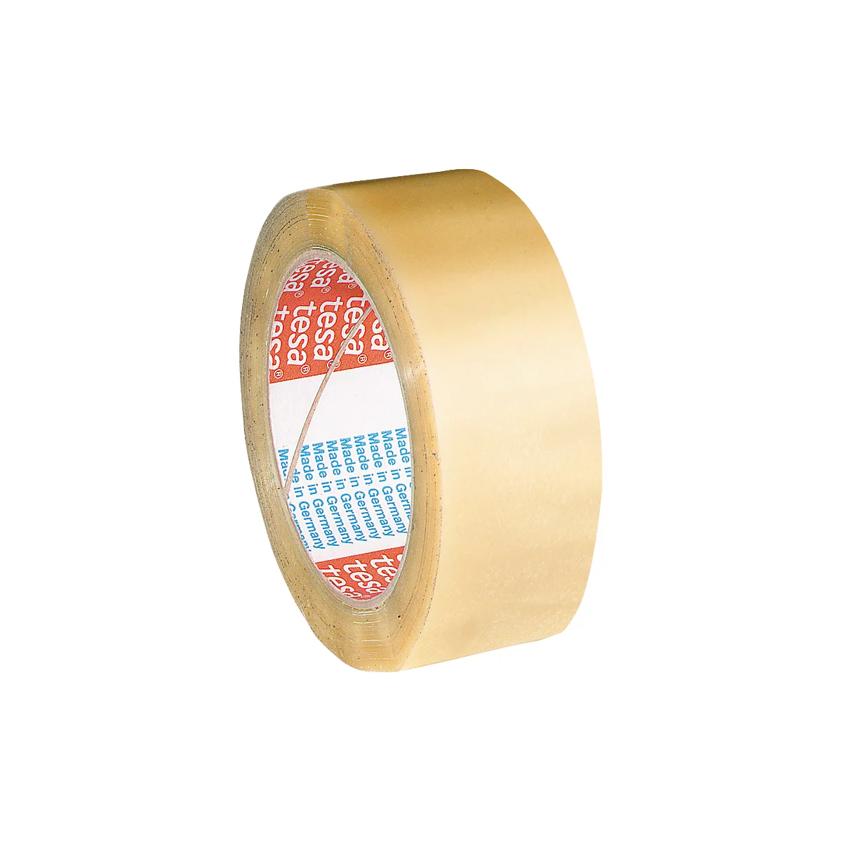 Rol bruine tape met rode letters 'tesa' en 'Made in Germany'.