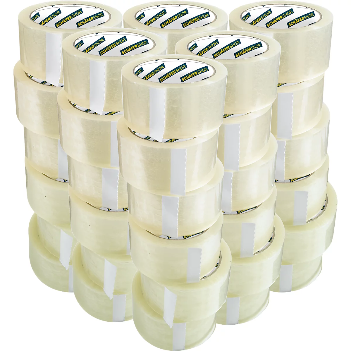 Verpakkingstape - polypropyleenfolie- B 50 mm x L 66 m - transparant - 36 rollen - ons merk Schäfer Shop Select