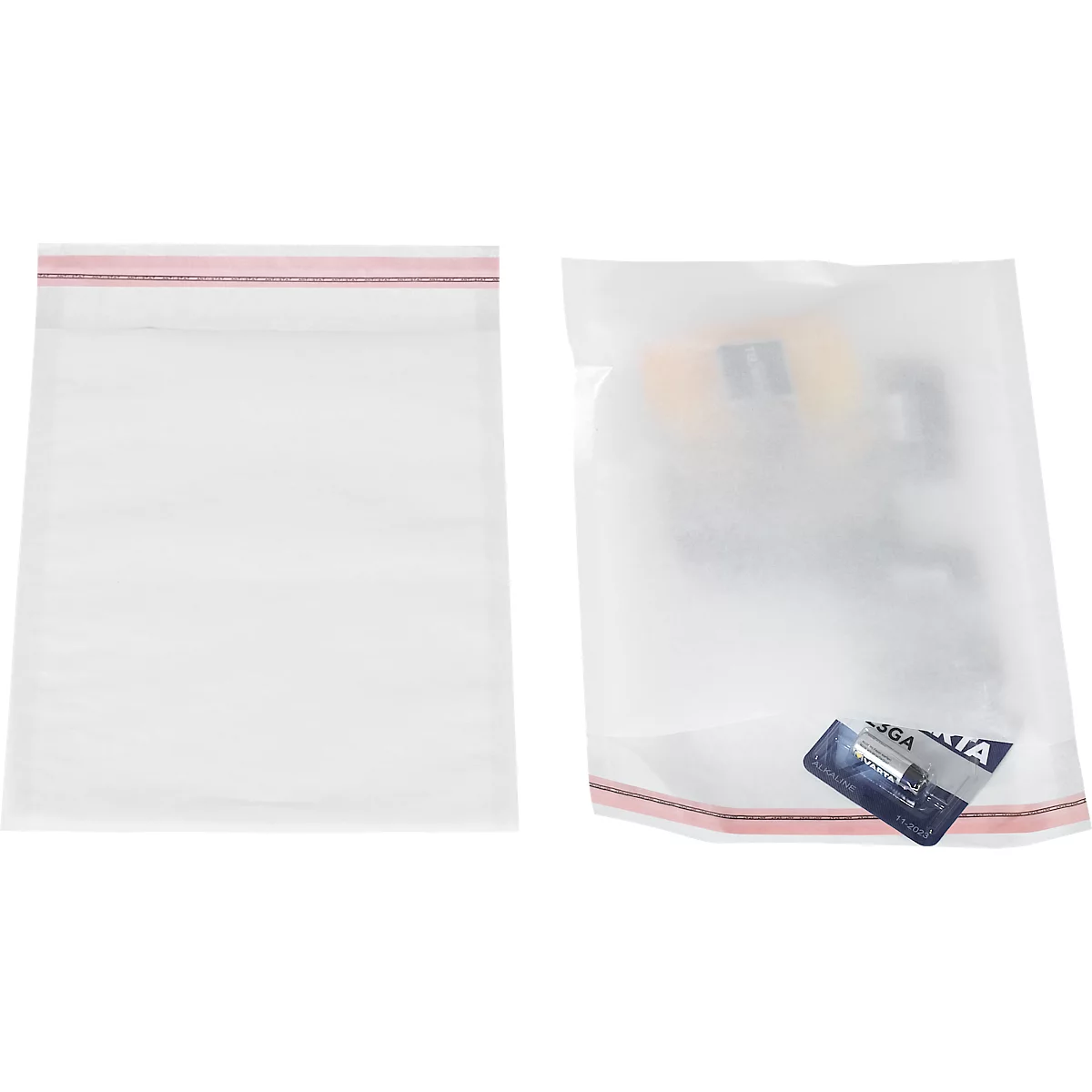 Verpakkingszak, hersluitbaar, met flap &amp; seal naad, scheurbestendig, 178 x 220 mm/160 x 220 mm, FSC® glaspapier, semi-transparant, 500 st.