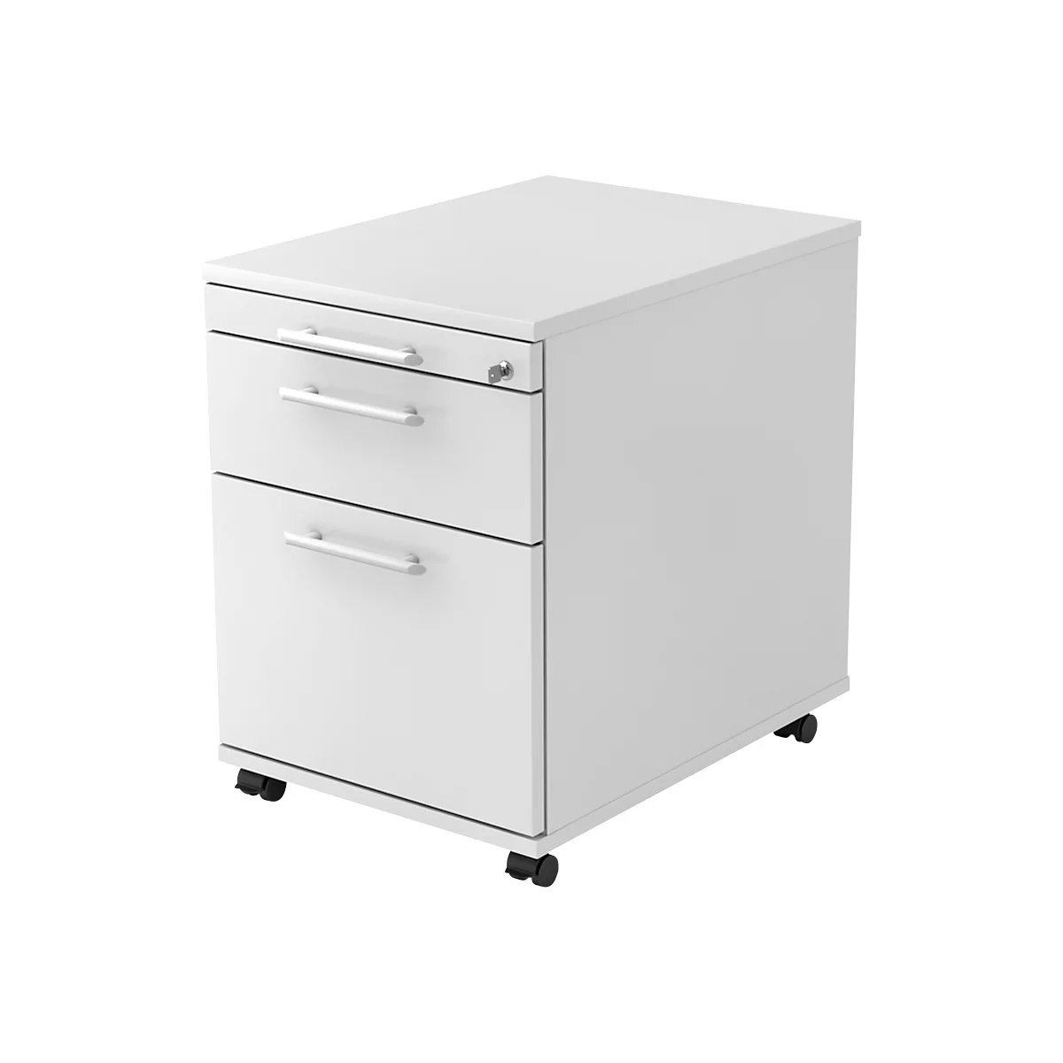 verrijdbaar ladeblok, 1 schuiflade, 1 materiaallade, B 428 x D 580 x H 590 mm, lichtgrijs