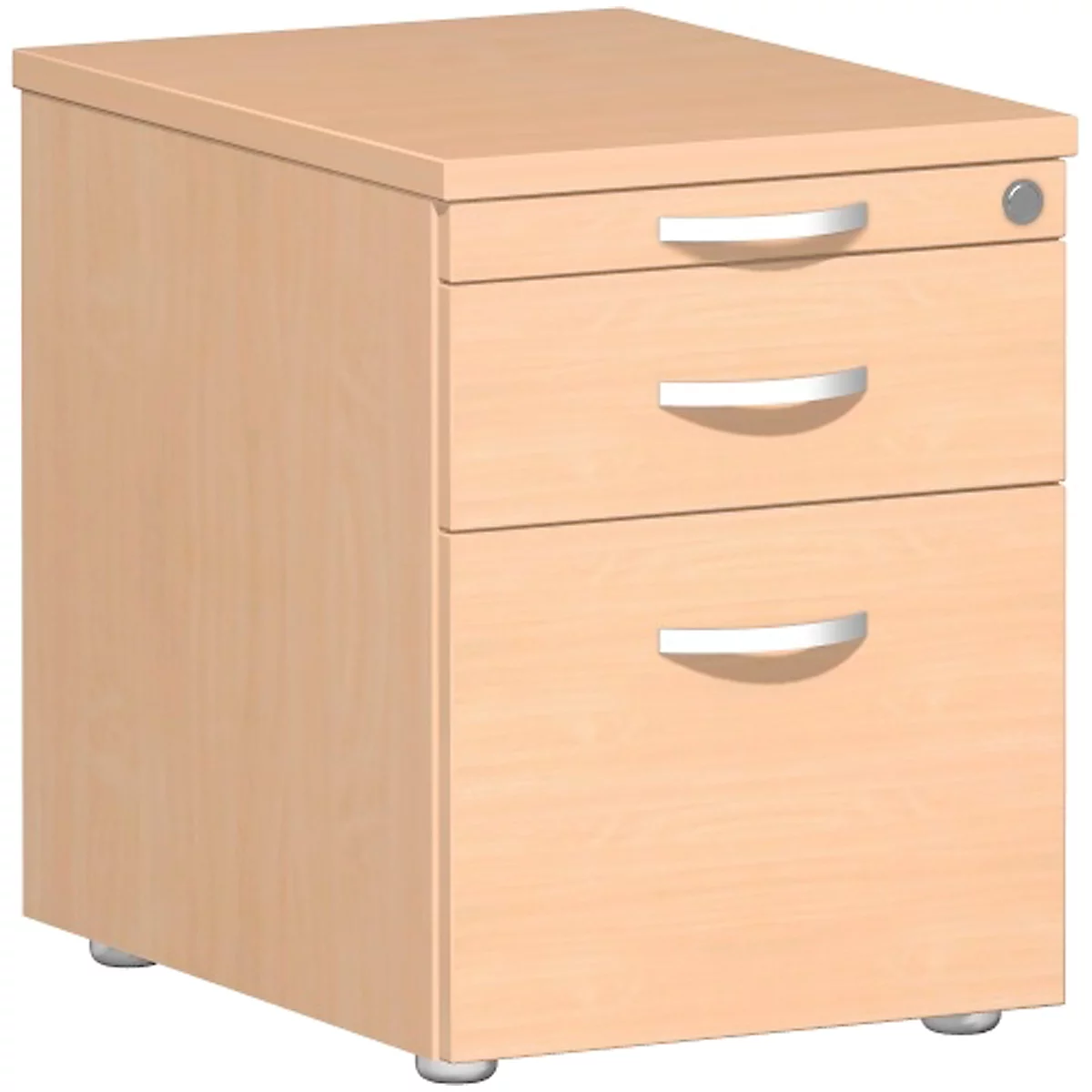 Verrijdbaar ladeblok ALICANTE, 1 schuiflade, hangmappenlade, B 430 x D 600 x H 566 mm, beukenpatroon