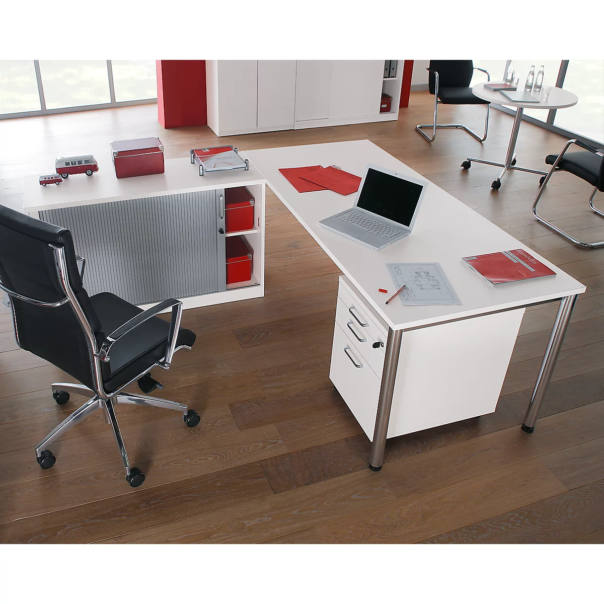 Verrijdbaar ladeblok BEXXSTAR, 1 lade, HR &amp; opberglade, B 430 x D 600 x H 600 mm, wit