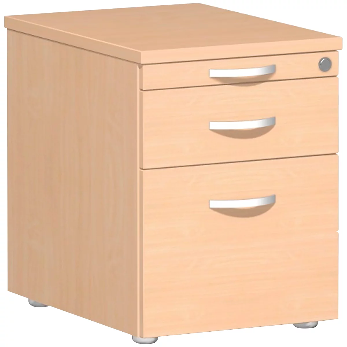 Verrijdbaar ladeblok PALENQUE, 1 schuiflade, hangmappenlade, B 430 x D 600 x H 566 mm, beuken