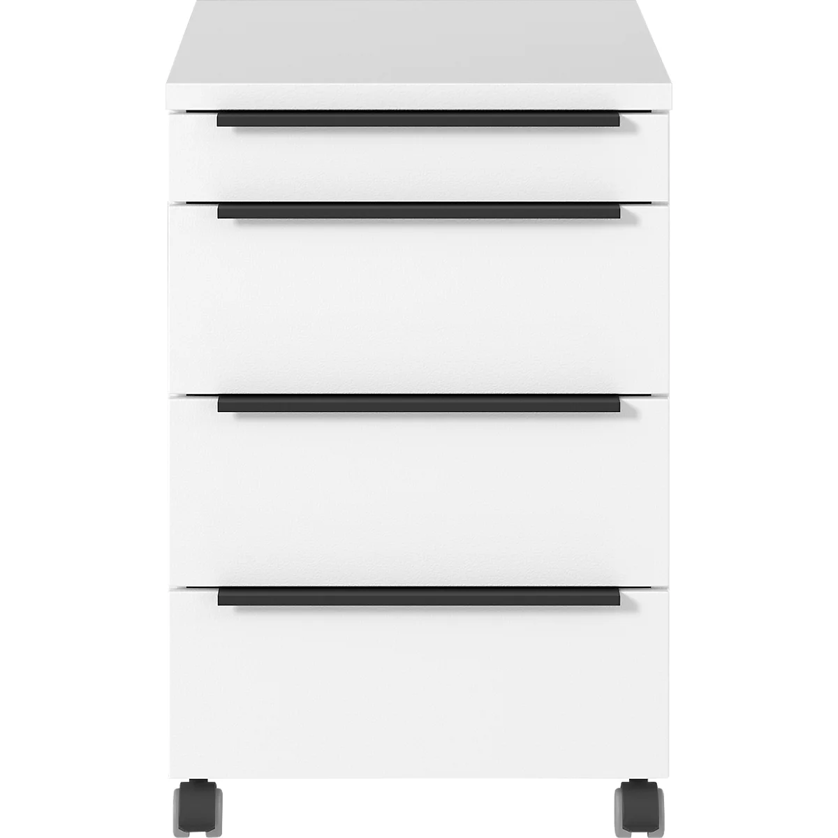 Verrijdbaar onderstel, 4 laden incl. opbergvak, B 420 x D 600 x H 630 mm, wit