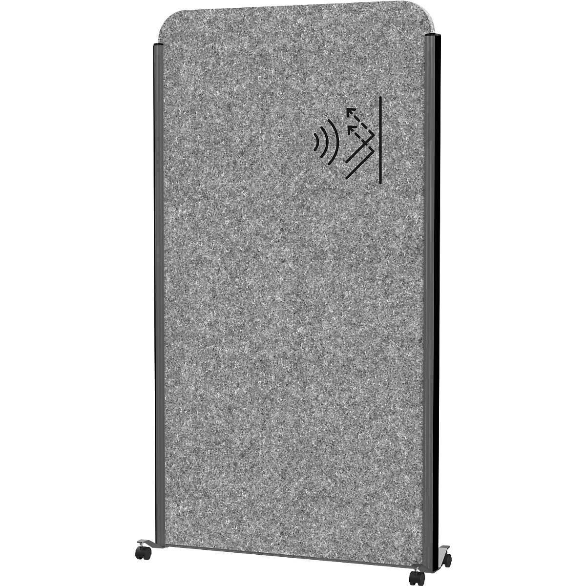 Verrijdbaar wandsysteem MAULcocoon Akustik, B 1000 x H 1800 mm, donkergrijs oppervlak, antraciet