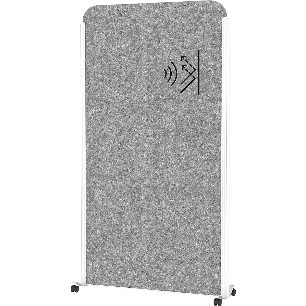 Verrijdbaar wandsysteem MAULcocoon Akustik, B 1000 x H 1800 mm, donkergrijs oppervlak, wit