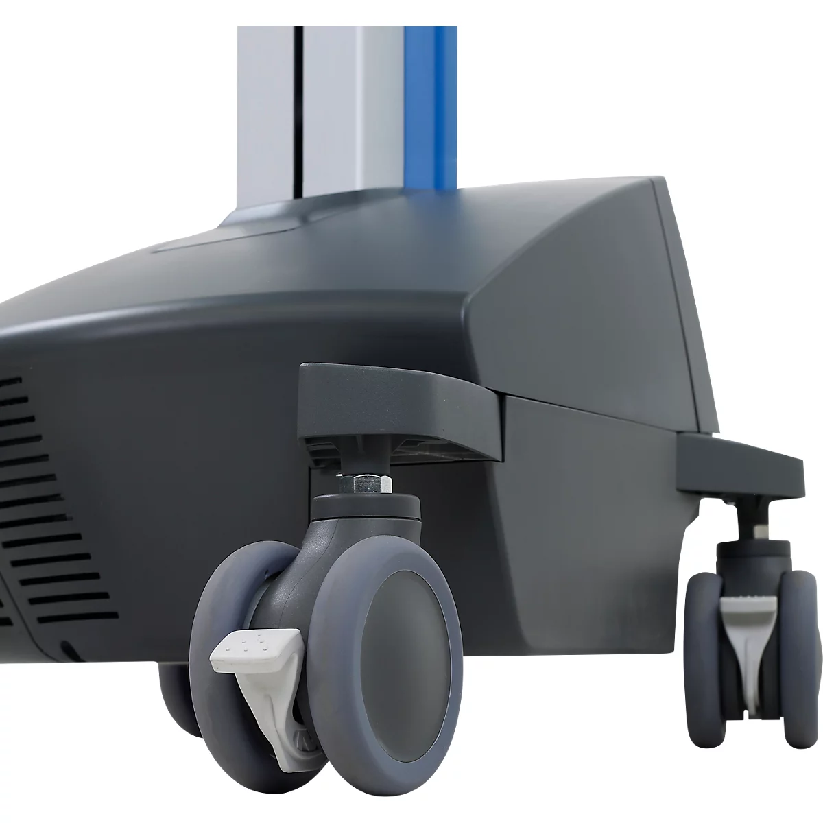 Verrijdbaar werkstation Ergotron StyleView® SV42-8302-2, beeldschermscharnier voor 1 beeldscherm tot 24', werkblad, toetsenbord-/muislade, geïntegreerde voeding