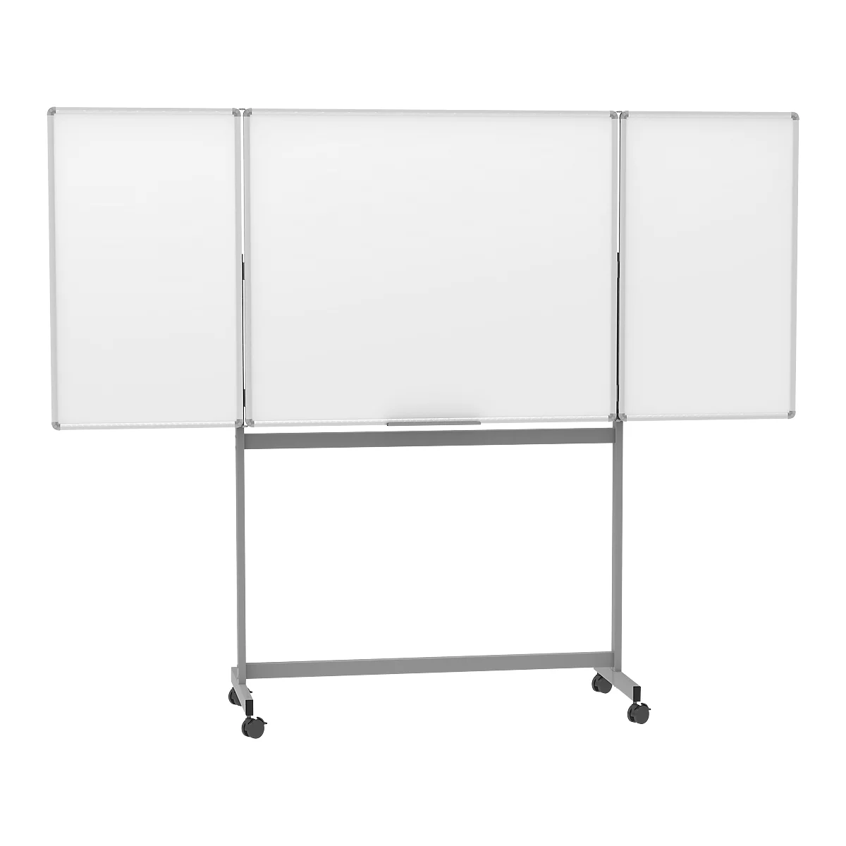 Verrijdbaar whiteboard vouwbord MAULstandard, wit geplastificeerd, magnetisch, 2 panelen, B 1200 x H 1000 mm