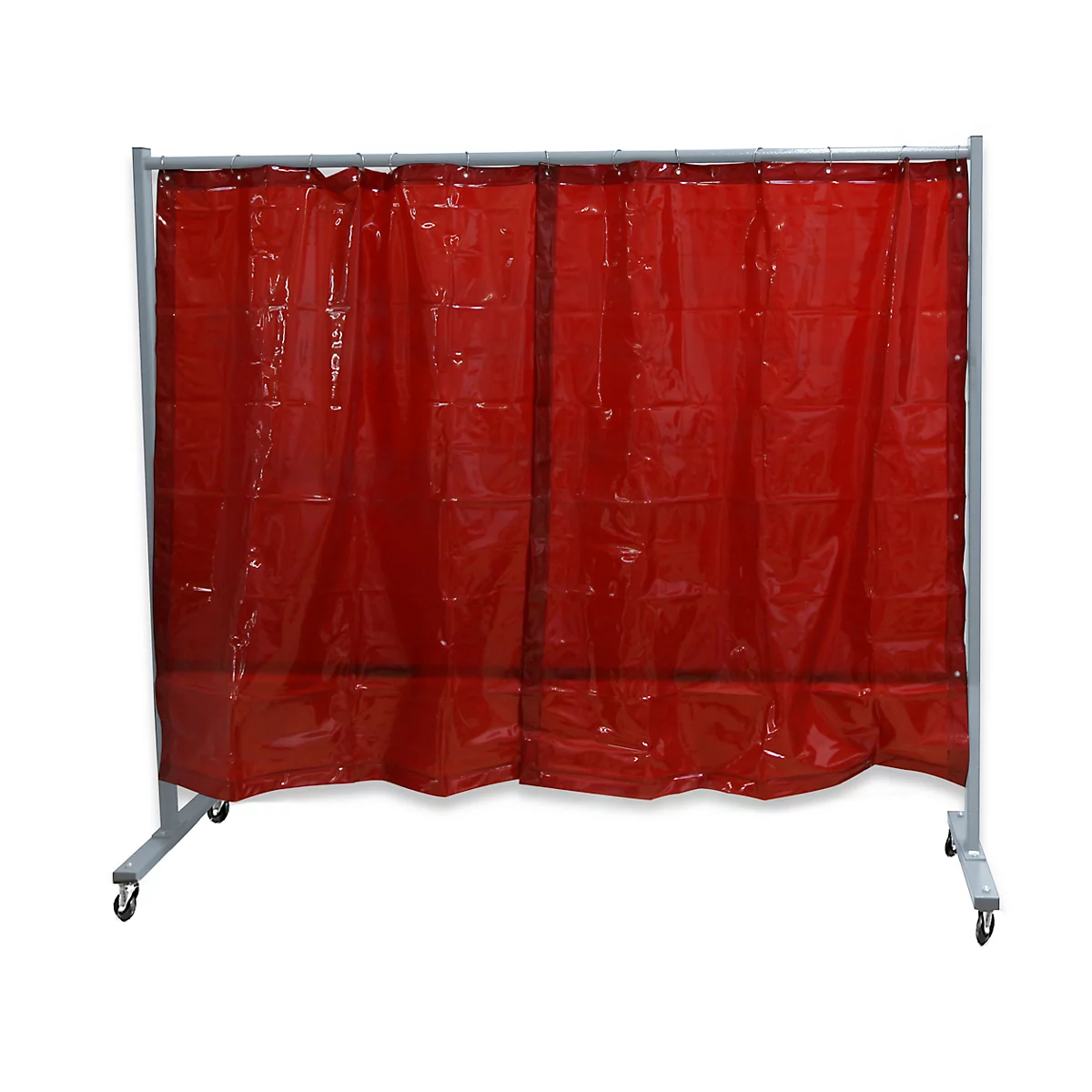 Verrijdbare beschermingswand met foliegordijn, 1-dlg., rood