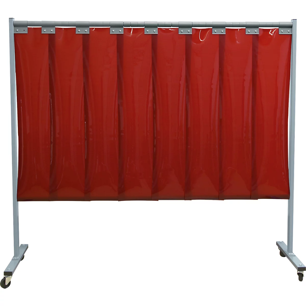 Verrijdbare beschermingswand met lamellen, 1-dlg., rood