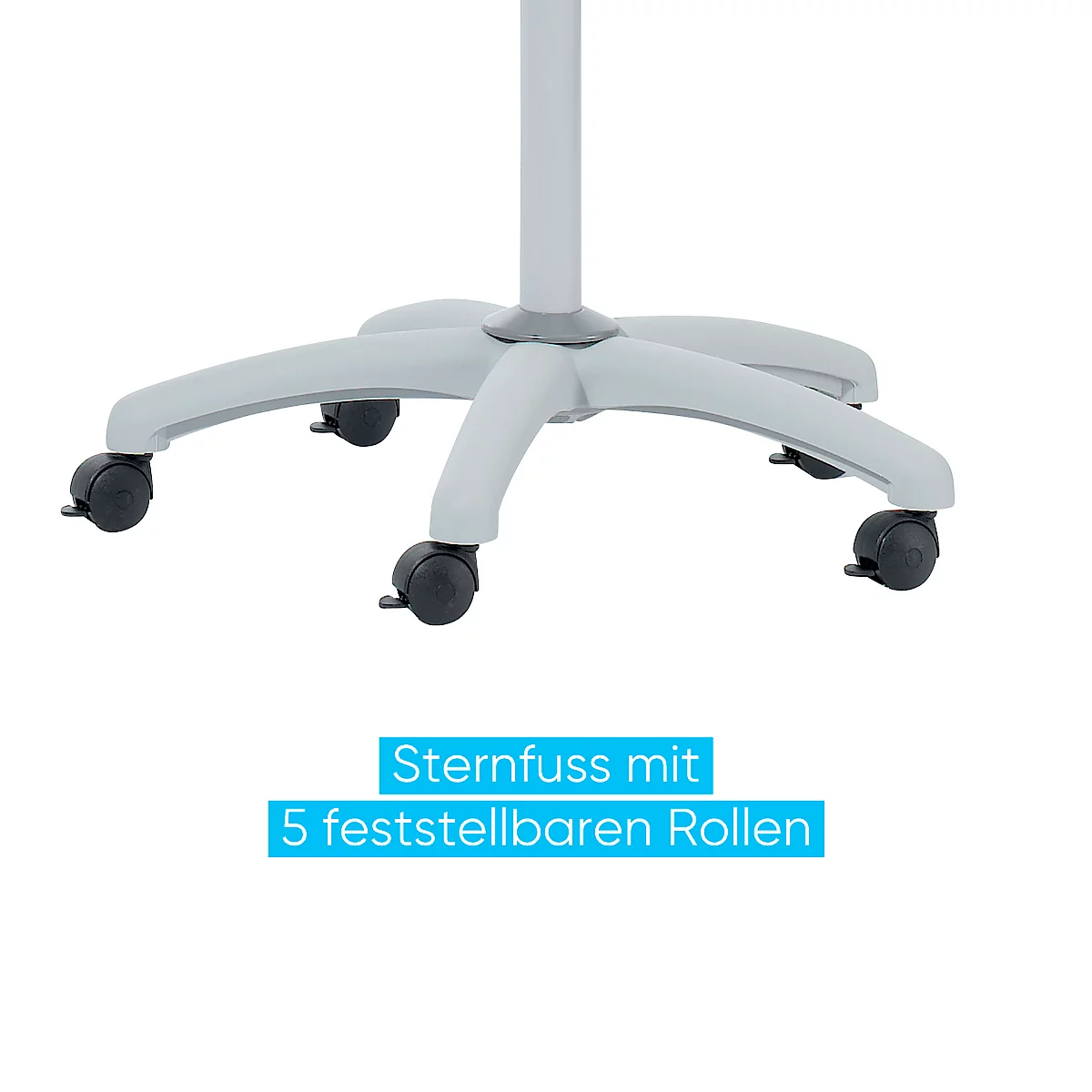 Verrijdbare flip-over Franken X-tra!Line, in hoogte verstelbaar, houder met snelsluiting, opbergbak, magnetisch bord met B 680 x H 1050 mm, 5 wielen