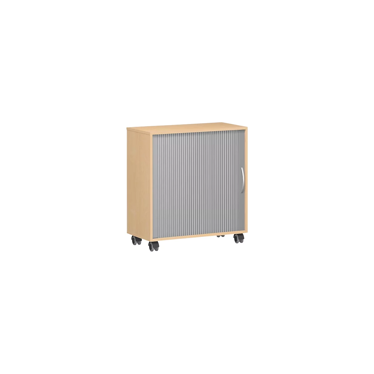 Verrijdbare roldeurkast Alicante, B 800 x D 400 x H 791 mm, beukenpatroon
