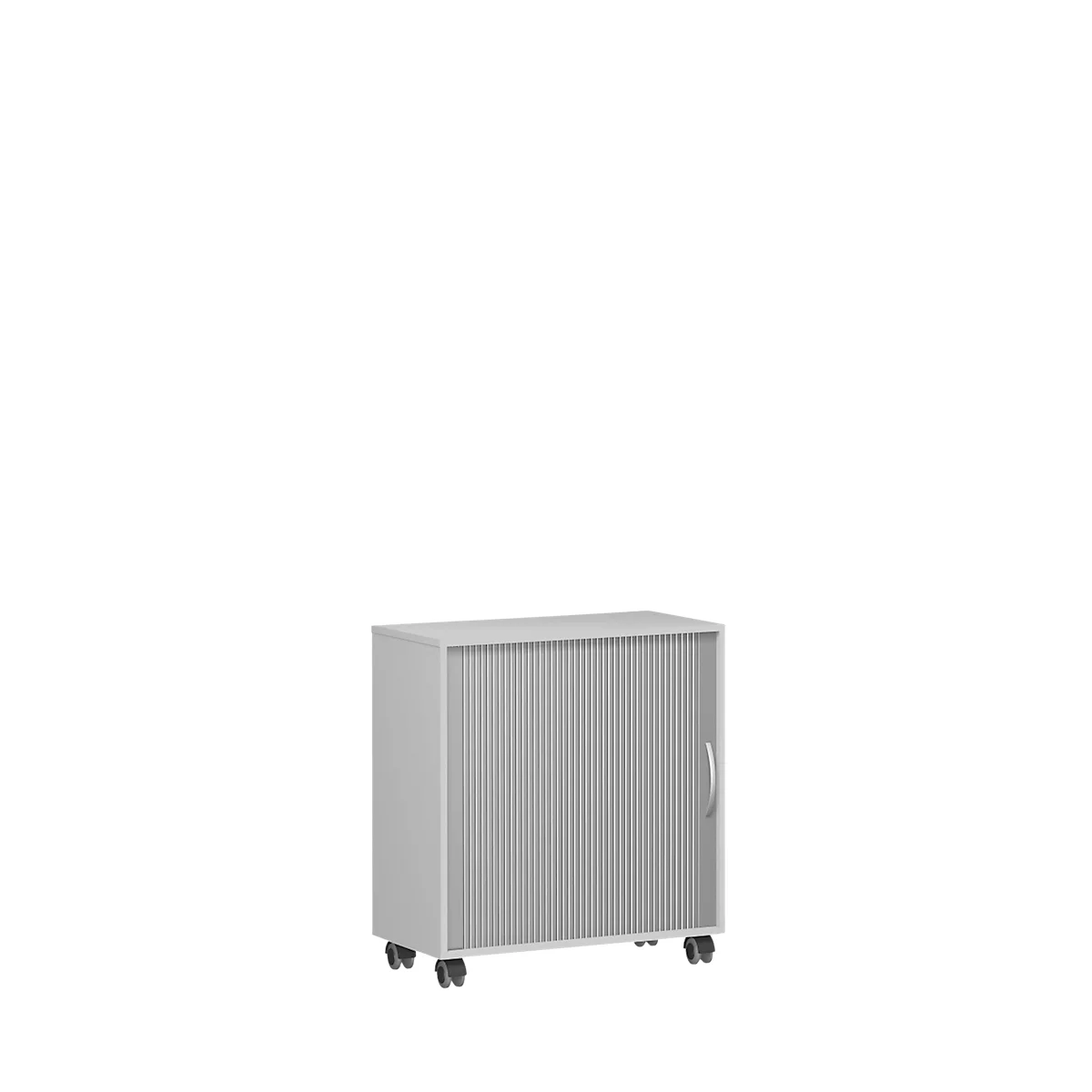 Verrijdbare roldeurkast Alicante, B 800 x D 400 x H 791 mm, lichtgrijs