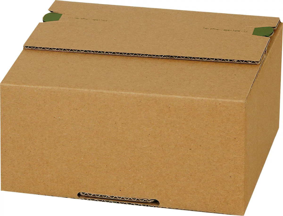 Versandkartons Grünmarie®, 165 x 135 x 80 mm, ideal für Päckchen Größe S, Automatikboden, bis 20 kg, 100 % recycelbar, FSC®-Wellpappe, braun, 25 Stück