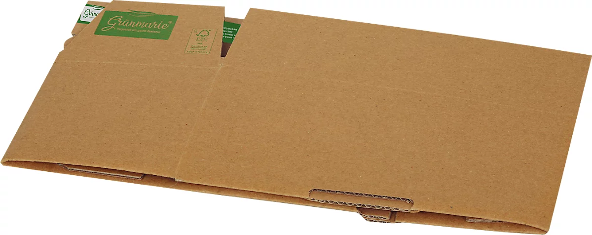 Versandkartons Grünmarie®, 200 x 100 x 100 mm, palettenoptimiert, Automatikboden, bis 20 kg, 100 % recycelbar, FSC®-Wellpappe, braun, 20 Stück