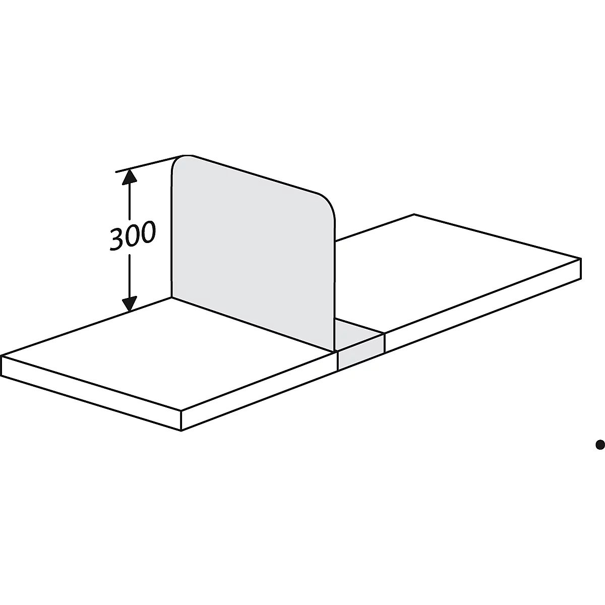 Verschiebbarer Fachteiler, für Stahlregal Status, für T 600 mm