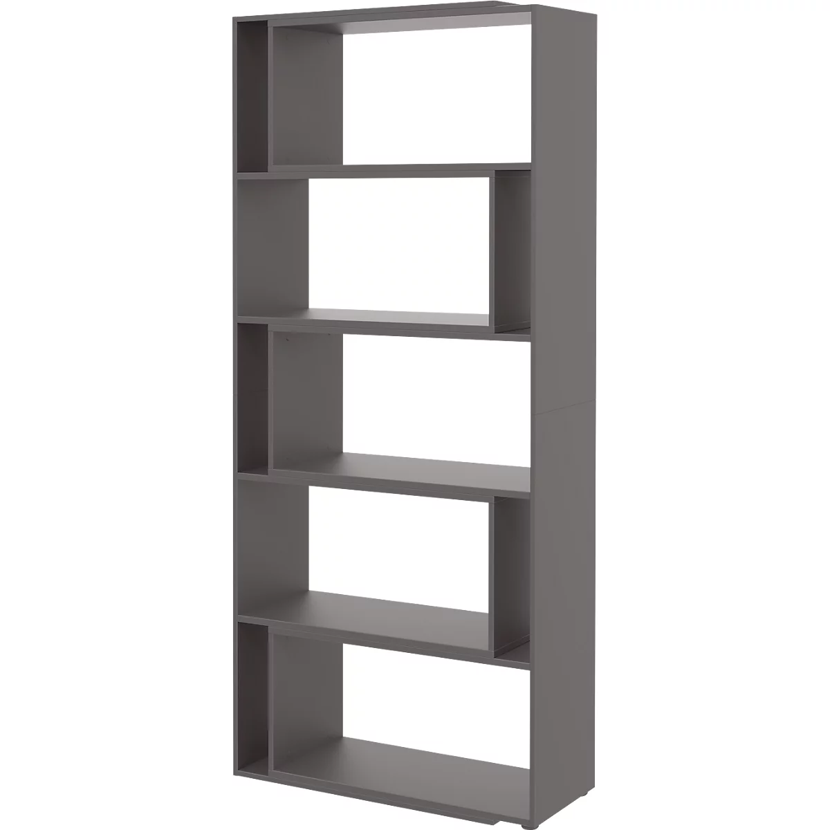 Verstelbare open kast TEMPIO, van hout, uittrekbaar, 5 OH, B 1000-1500 x D 330 x H 2130 mm, antraciet