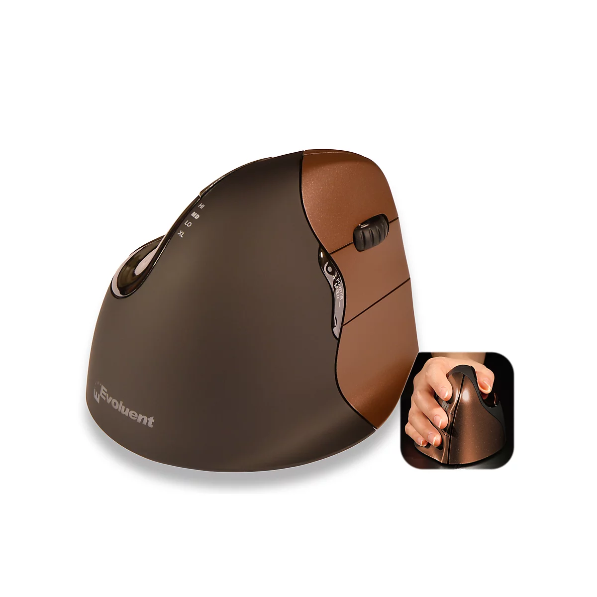 Verticale muis Evoluent4 Small Wireless, voor rechtshandigen