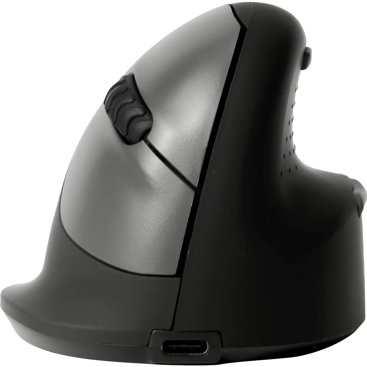 Verticale muis R-Go HE Break, ergonomisch, voor rechtshandigen, 400-2400 dpi, 5 knoppen &amp; scrollwiel, LED-pauze-indicator, Bluetooth, maat L, zwart