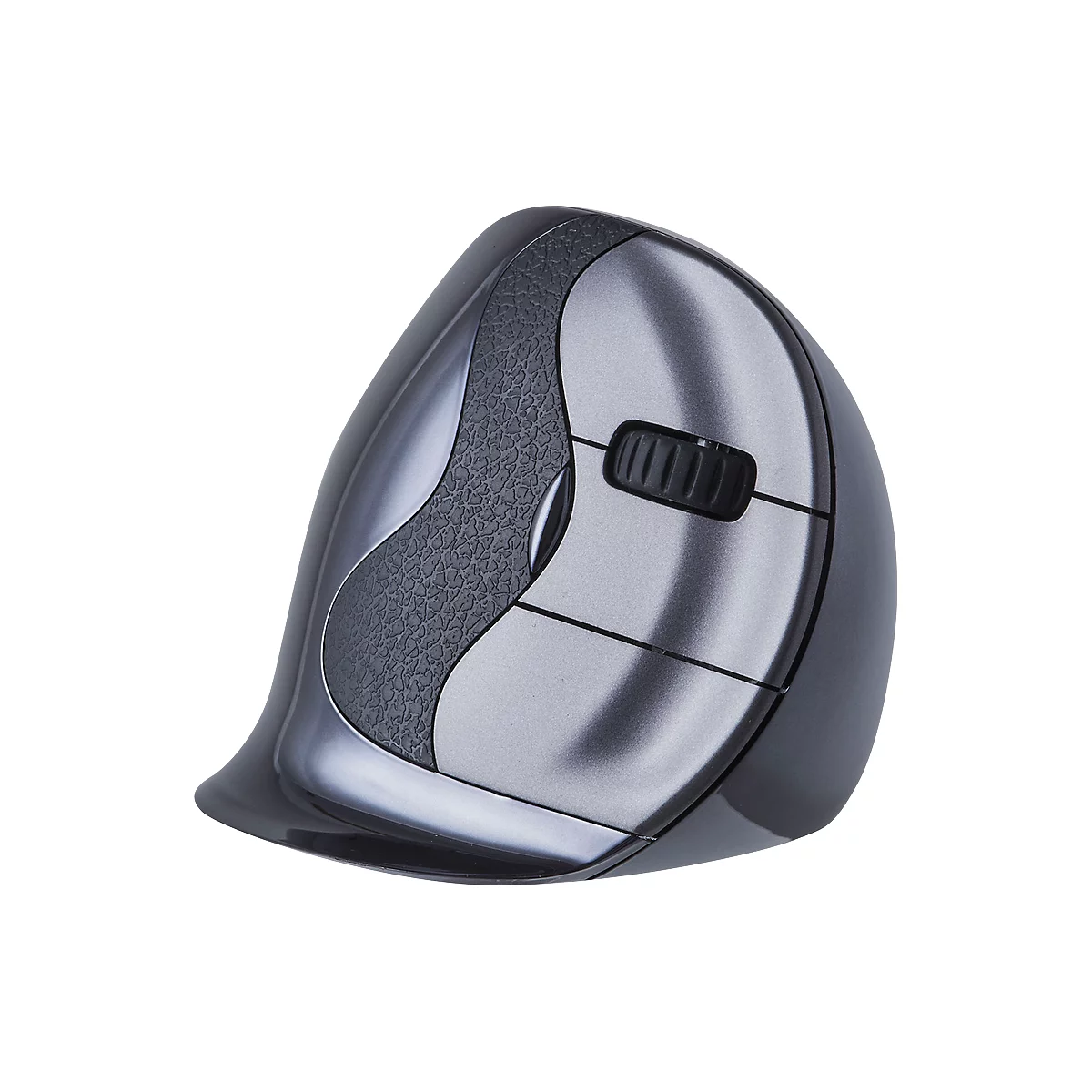 Vertikalmaus BakkerElkhuizen Evoluent D wireless, ergonomisch, USB, 5 Tasten inkl. Scrollrad, verchromt