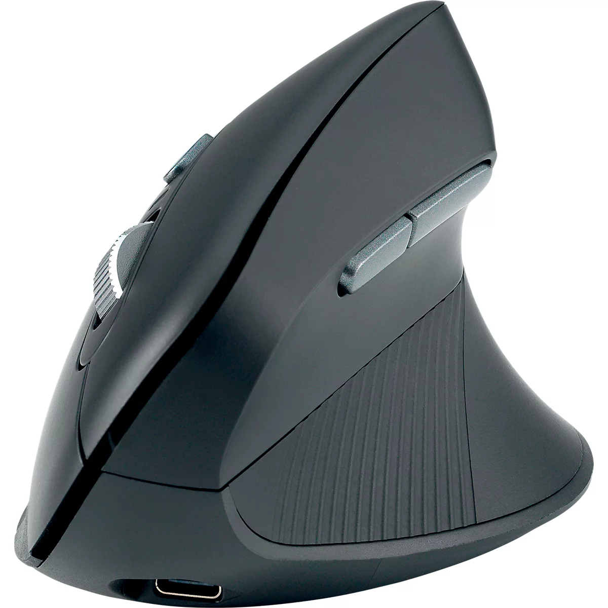 Vertikalmaus Kensington MY630 EQ Pro Fit™ Ergo M, kabellos, wiederaufladbarer Akku, 6 Tasten und Scrollrad, 1000/1600/2400 dpi, PCR, schwarz