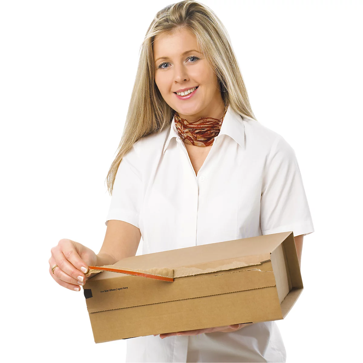 Verzenddoos voor ordners Security, voor A4-ordners met rughoogte 35-80 mm, bruin/wit, 20 st.