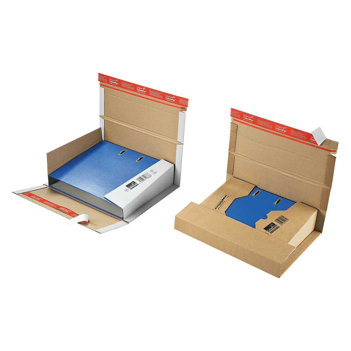 Verzenddoos voor ordners Security, voor A4-ordners met rughoogte 35-80 mm, bruin/wit, 20 st.