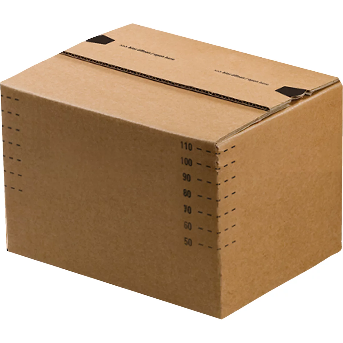 Verzenddozen, automatische bodem &amp; hersluitbaar klepdeksel, tot 20 kg, binnenafmetingen L 175 x B 105 x H 75 mm, golfkarton, bruin, 50 stuks