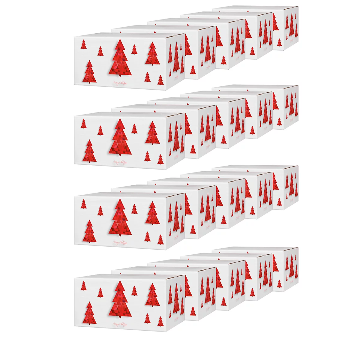 Verzenddozen Kerstbomen - L 306 x B 221 x H 150 mm - wit en bruin - 20 stuks